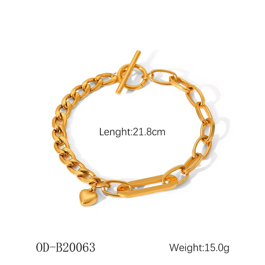 Valora Heart Link Bracelet