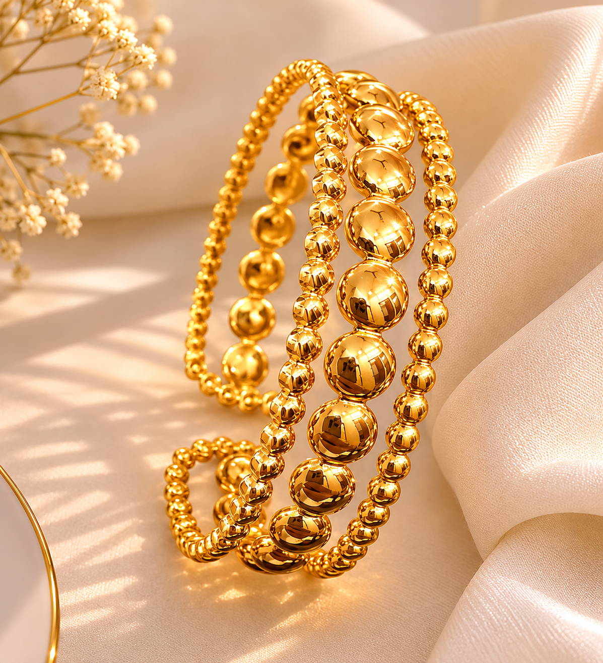 Golden Sphere Trio Bracelet