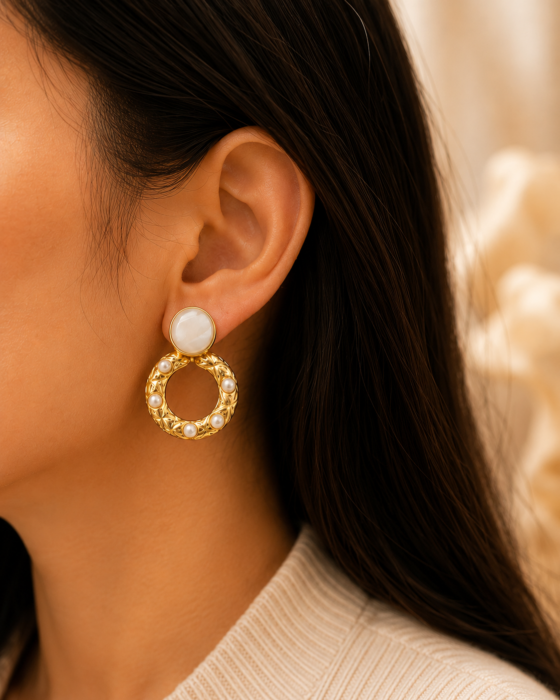 Solenne Halo Earrings