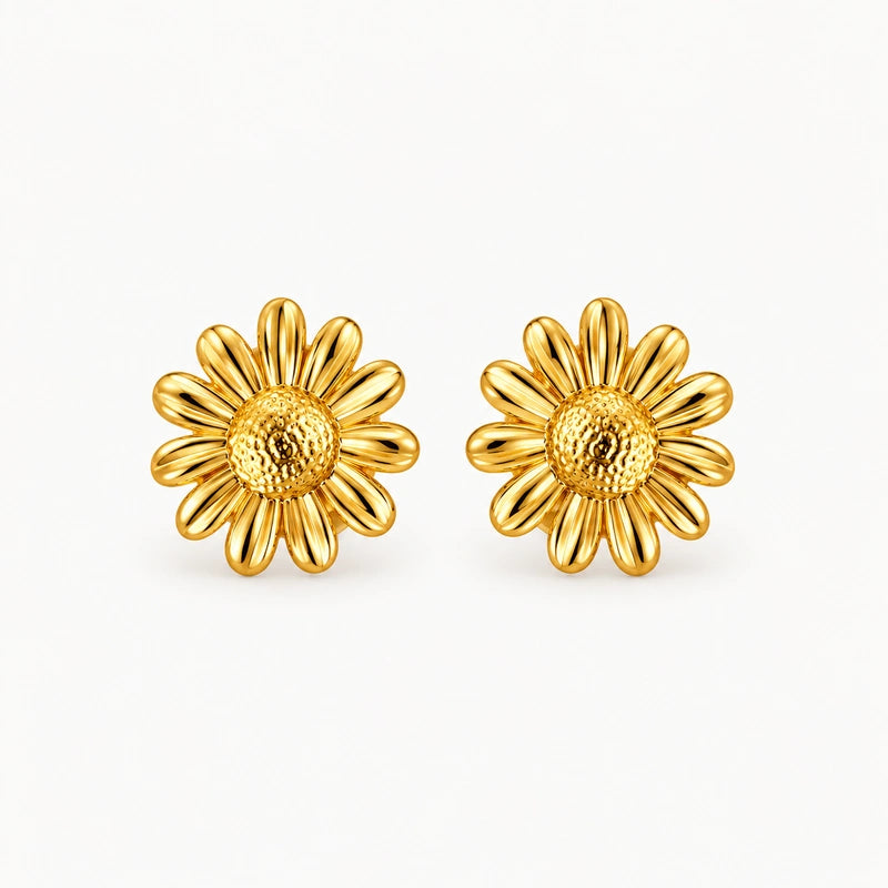 Sunflower Bloom Stud Earrings