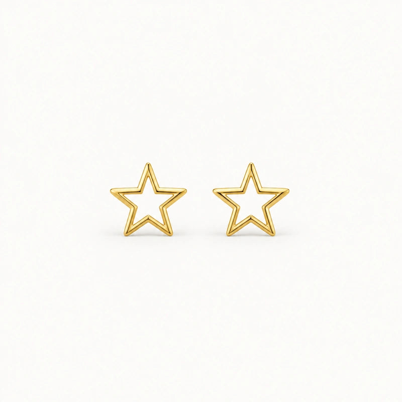 Star Outline Stud Earrings
