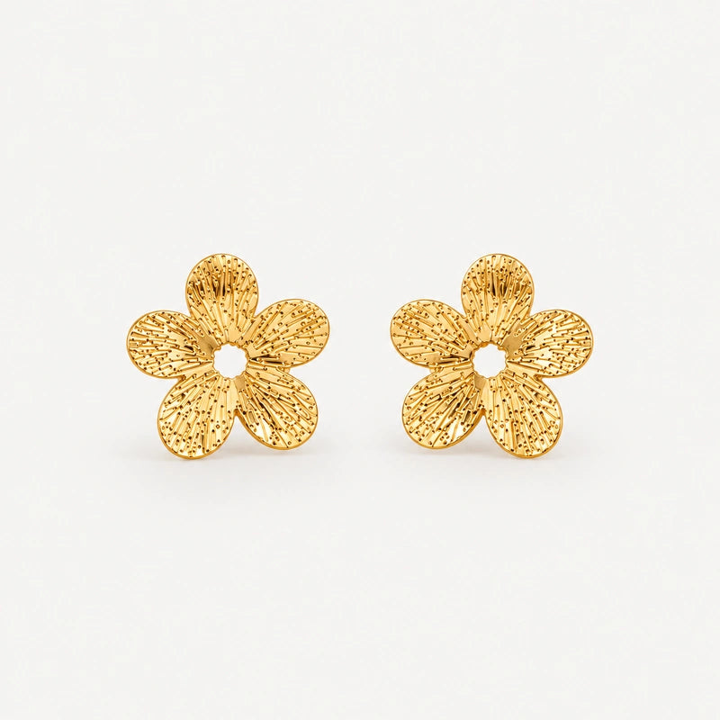 Floral Texture Stud Earrings