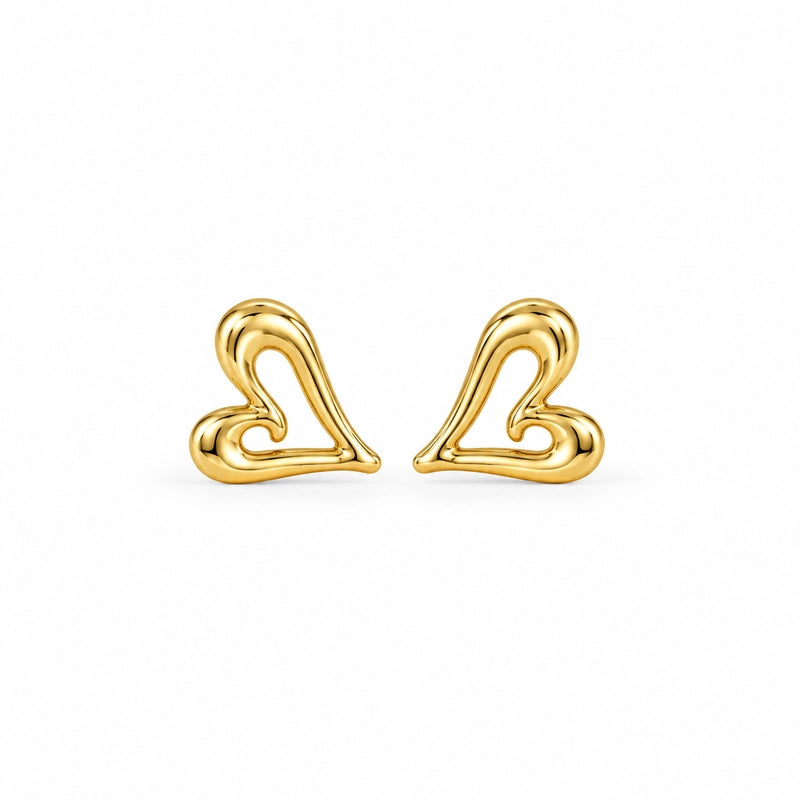 Heart Outline Stud Earrings