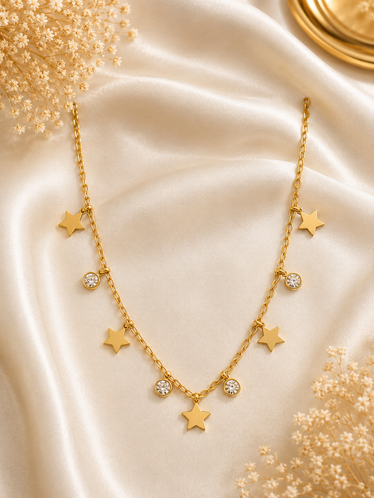 Golden Star Charm Necklace
