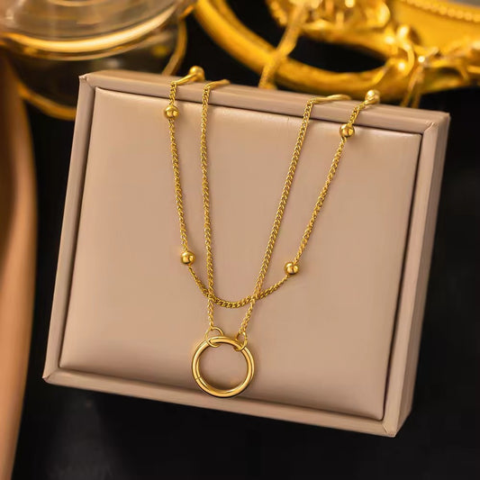 Orlisse Circle Pendant Necklace