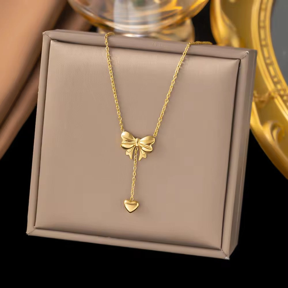 Virelle Bow Drop Necklace