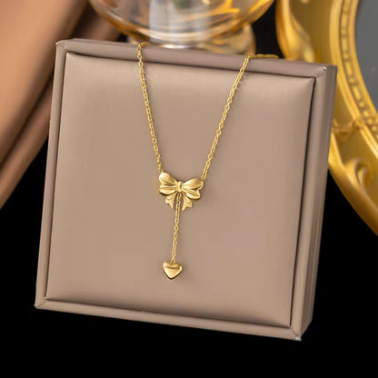 Virelle Bow Drop Necklace