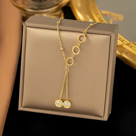 Orlina Crystal Tassel Necklace