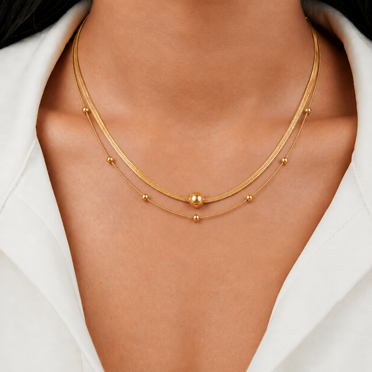 Aurelia Layered Orb Necklace