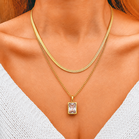 Celestia Layered Crystal Necklace