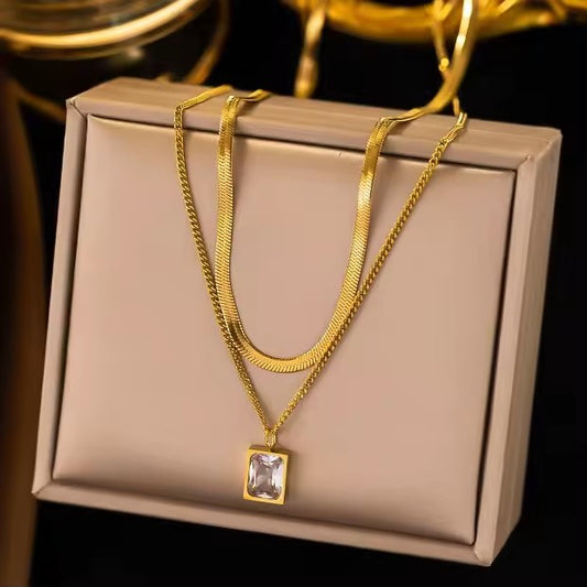 Celestia Layered Crystal Necklace