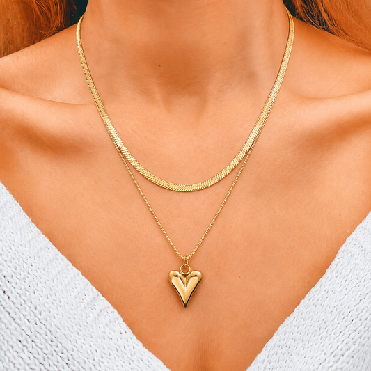 Lunara Layered Heart Necklace