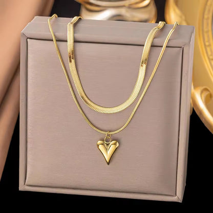 Lunara Layered Heart Necklace