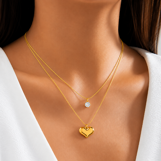 Amour Layered Heart Necklace
