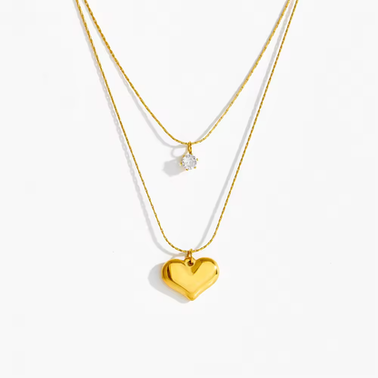 Amour Layered Heart Necklace