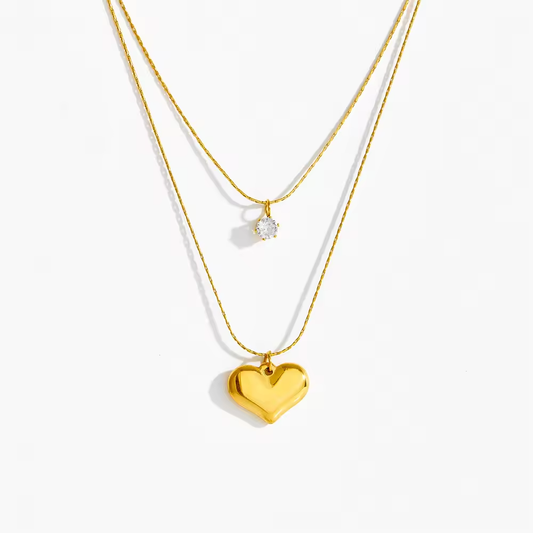 Amour Layered Heart Necklace